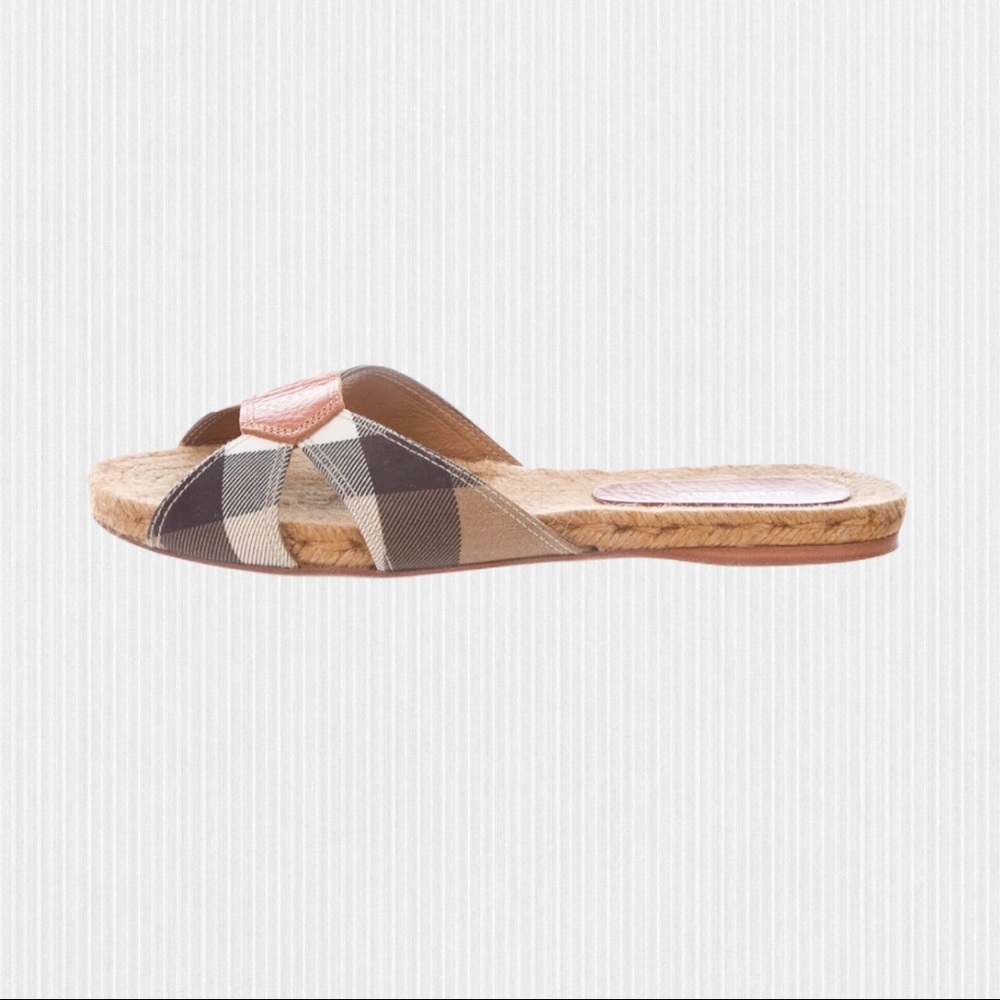 Burberry plaid checkered sandals shoes 39 9 - Picture 2 of 4